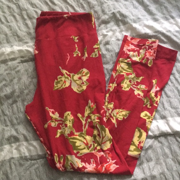 Pants - LLR- TC Rare Red floral Leggings